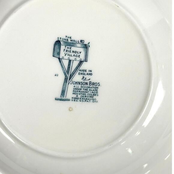 Johnson Bros Friendly Village England Vintage Stone Wall Rim Soup Bowls-Set of 4 - Picture 7 of 7